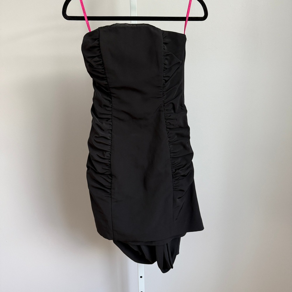 Betsey Johnson Corset Strapless Ruched Mini Dress Y2K‎ Goth Punk  Size 2 Party
